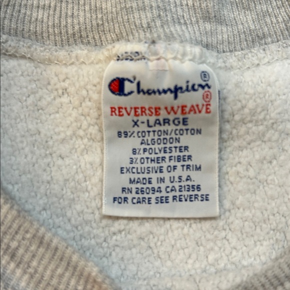 Vintage 80s Champion Reverse Weave William & Mary Sweatshirt Made in USA XL - Picture 6 of 12